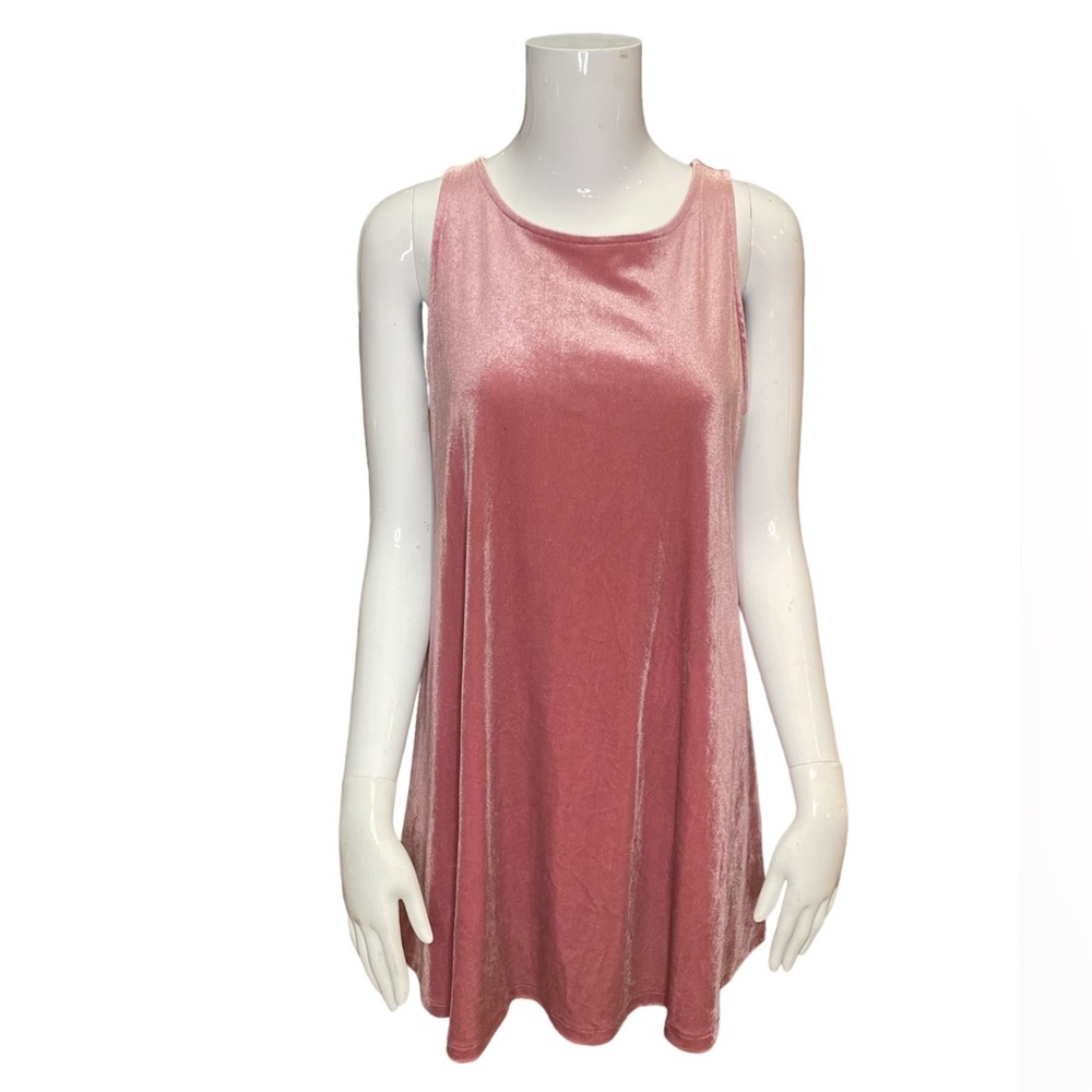 Old Navy Women's Dress Pink Velvet Knit Shift Sleeveless Size M